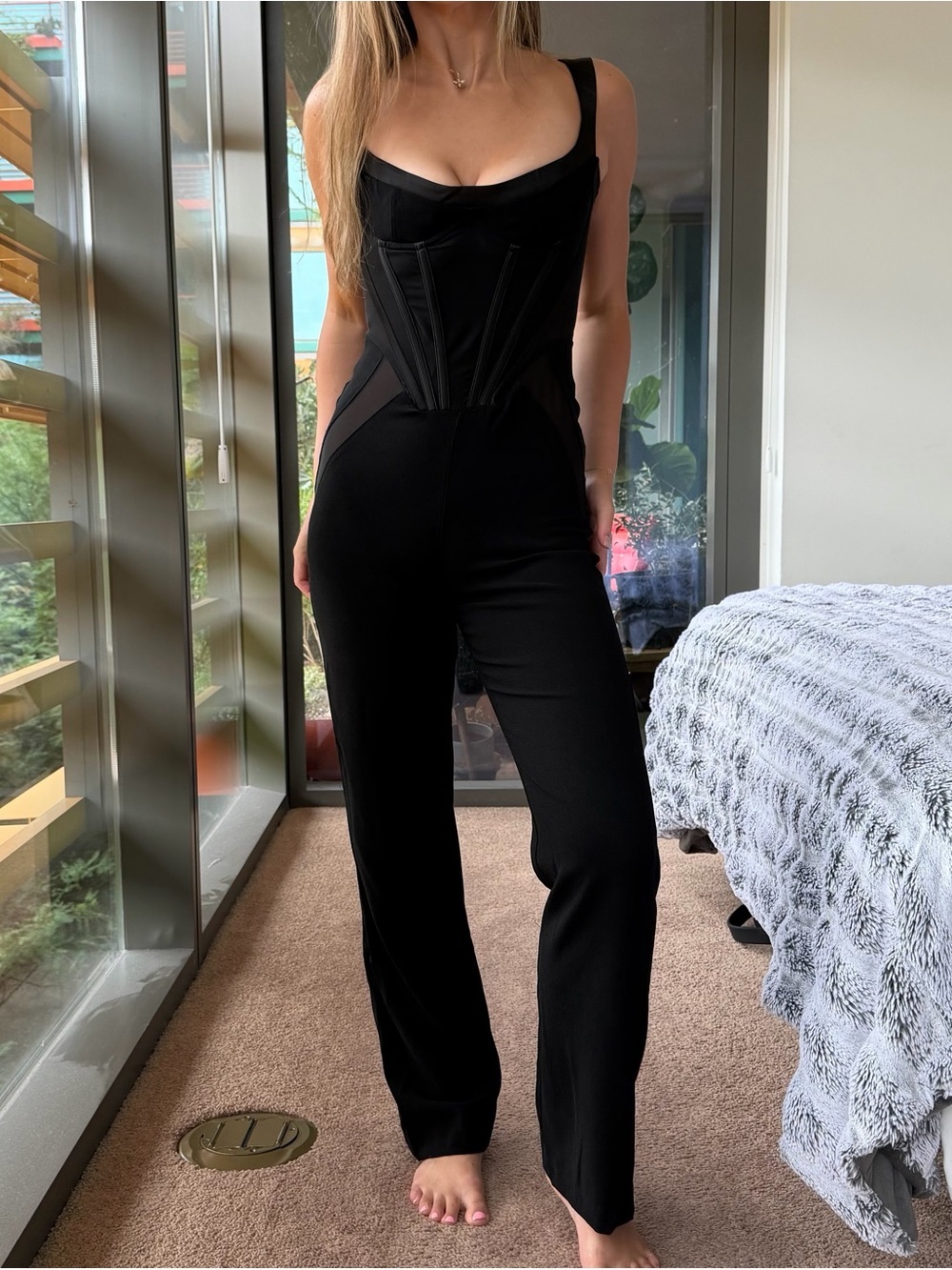 House of CB Mylene Black Corset Jumpsuit - Picture 2 of 9